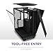 NZXT H6 Flow | CC-H61FB-01 | Compact Dual-Chamber Mid-Tower Airflow Case | Panoramic Glass Panels | High-Performance Airflow Panels | Includes 3 x 120mm Fans | Cable Management | Black