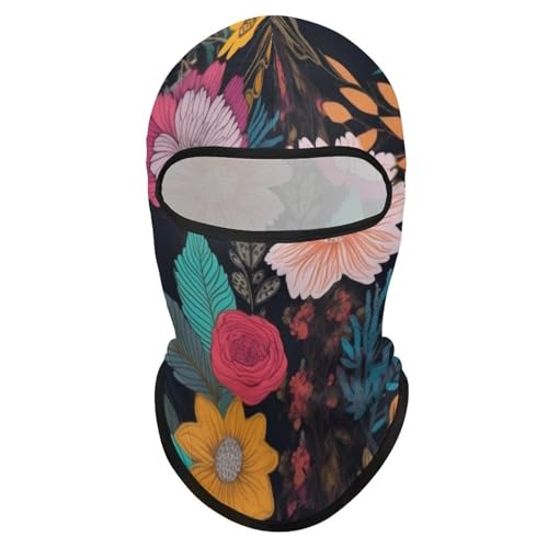 Balaclava para hombre, máscara para esquí y ciclismo, con diseño bohemio y floral, para invierno miniatura 1