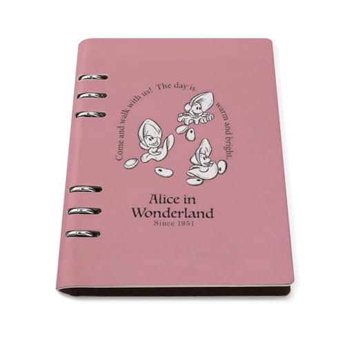 不思議の国のアリス ヤングオイスター システム手帳 PU ノートメモ帳 バインダーノート A5サイズ 手帳 スケジュール帳 6穴 EDGFOZX(エドフ) レザー 日記帳 記録ノート ルーズリーフ式 詰め替え可 メモ帳 バインダーリング 文房用具 プレゼン