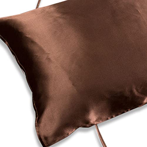 枕カバー シルク 片面 シルク100% 保湿 美容 シルク枕カバー 洗える 52×74cm 19匁 おしゃれ 可愛い 冷感 絹 枕 乾燥対策 健康 人気 美髪 美肌 オールシーズン まくらカバー (52×74cm, コーヒー-1個)