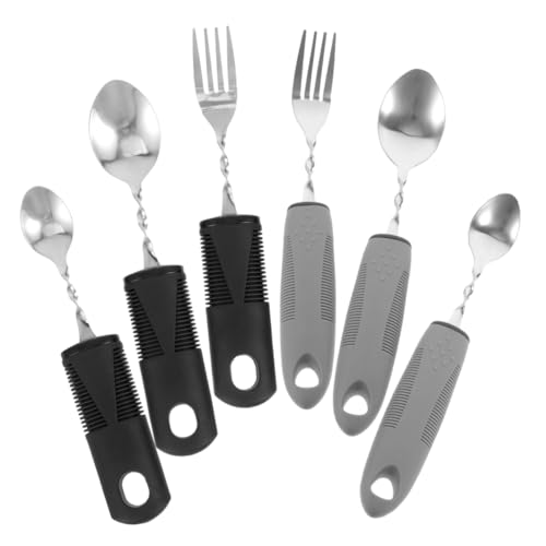 Ciieeo 6Piezas Adaptive Weighted Utensils For Elderly For Seniors With Hand Tremors Flexible Design For Better Grip And Eating Comfort