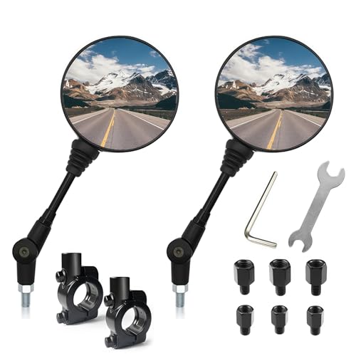 Amazon | MAKGAGAAI 可倒式オフロードミラー 丸型 折りたたみ式 - 汎用