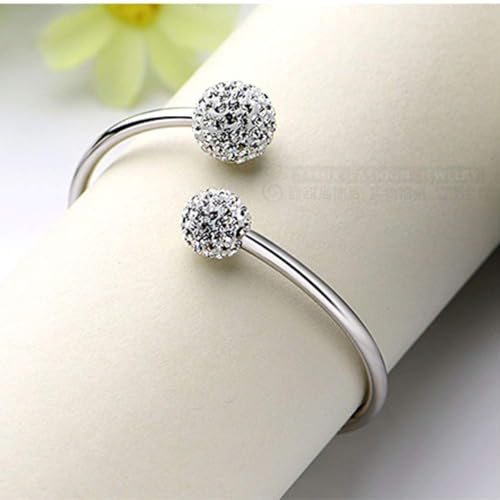 Bangle ajustable QYYZTHX con big rhinestone geométrico para mujer 3