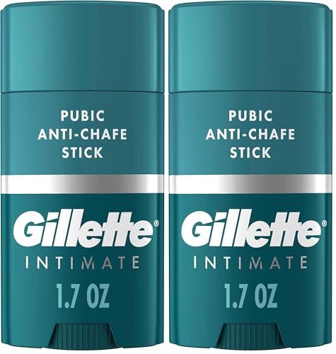 Image of Gillette Intimate Pubic Anti-chafe Stick, Reduces Rubbing and Irritation, Pubic Anti-Chafing For Men, Easy Application, Dermatologist Tested (Pack of 2)