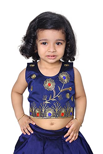 Image of Girl's Tafetta Silk Readymade Lehenga Choli