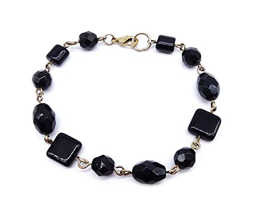Preisvergleich Produktbild irresistible1 Wunderschönes schwarzes geometrische Kristall-Armband 21 cm lang in schwarz