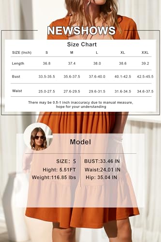 Image of Newshows Women's 2026 Summer Casual Square Neck Ruffle A Line Beach Vacation Sundress Work Business Dress with Pockets