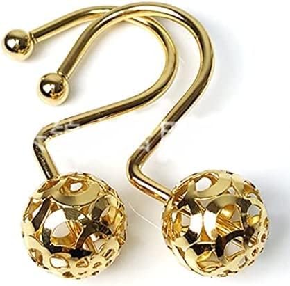 12 anillos dorados para cortina de ducha, ganchos para cortina de ducha