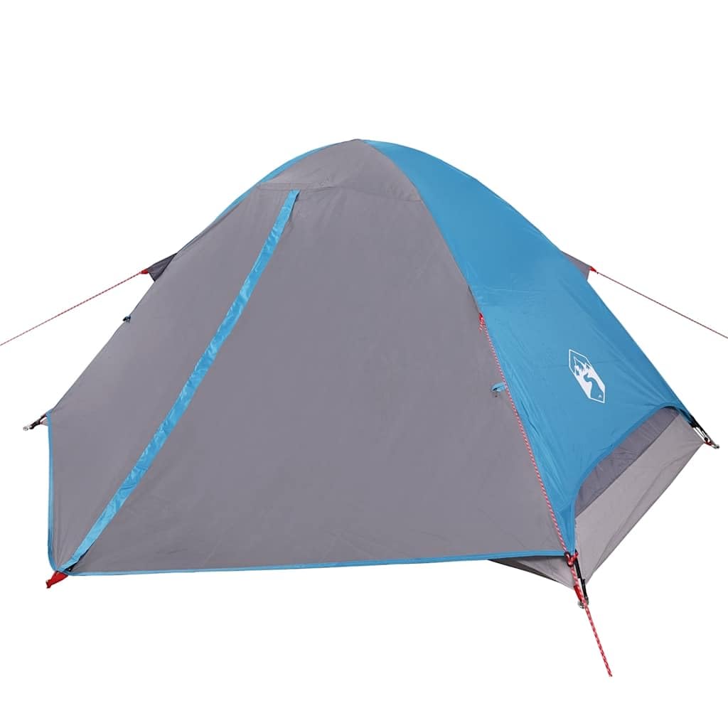 Tenda a Cupola 4 Persone Grigio Arancione Impermeabile Poliestere