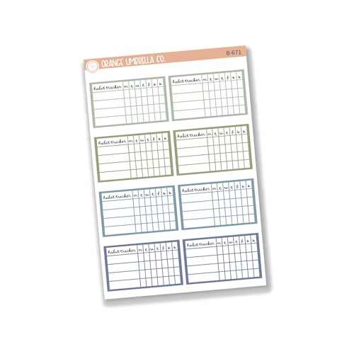 Habit Tracker - 4 Slots Planner Stickers | F16script |