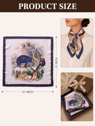 Image of Ravaiyaa - Attitude is everything Women Printed Silk Bandana 21 x 21 Inch Square Headband & Hair Wrap, Soft & Versatile | Fashion Neck Wrap