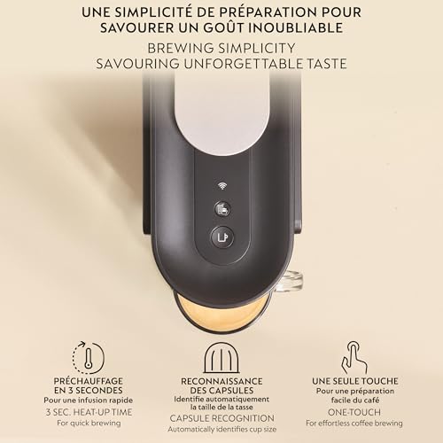 Image of Nespresso Vertuo Up Coffee Machine with Milk Frother, Ink Black