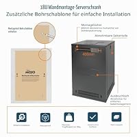 Tecmojo 19 Zoll 18HE 450mm Tief Netzwerk-Schrank, Wand-Serverschrank, 19" IT-Netzwerk-Rack-Gehäuse, abschließbare Tür und Seitenwände, Glastür, Flachverpackung, Schwarz – Ansicht 5