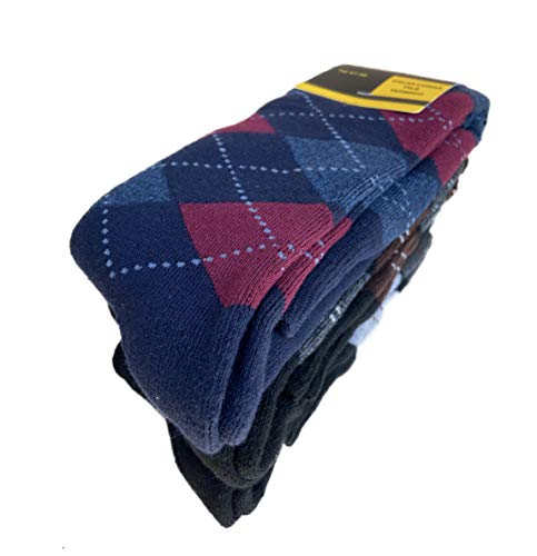 DREAM SOCKS calze calzini lunghi in pile termici invernali da sci antifreddo,calzini pesanti ad elevato isolamento termico,vari assortimenti (41-46, 3 paia set.SCOZZESE)