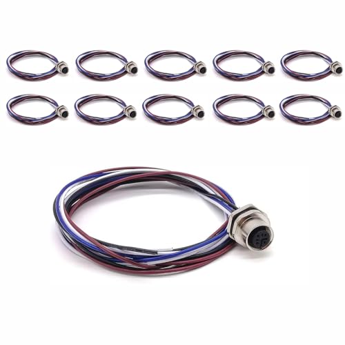 Connecteurs M12 4 broches anti-vibration pour passage de cloison avec fils 0.5m