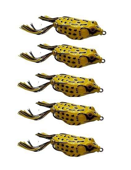 Hawkdeals Soft Bait Silicone Topwater & Fresh Water Frog Fishing Lure Hollow Body 3D Eyes Frog Lure Weedless Swimbait with Hook (Pack of 5) (B0CLXW2XPJ) Amazon Price History, Amazon Price Tracker