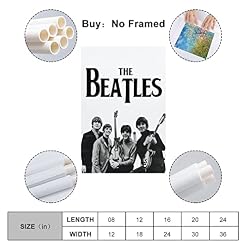 Poster classique noir et blanc The Beatles – Peinture murale sur toile – Impression moderne pour chambre à coucher – 30… - Les Beatles, Paul McCartney, John Lennon, RIngo Starr, George Harrison Poster classique noir et blanc The Beatles - Peinture murale sur toile - Impression moderne pour chambre à coucher - 30… – Image 2