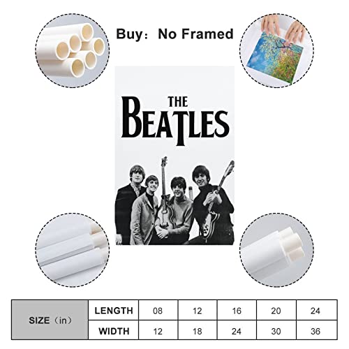 Poster classique noir et blanc The Beatles – Peinture murale sur toile – Impression moderne pour chambre à coucher – 30… - Les Beatles, Paul McCartney, John Lennon, RIngo Starr, George Harrison Poster classique noir et blanc The Beatles - Peinture murale sur toile - Impression moderne pour chambre à coucher - 30… – Image 3