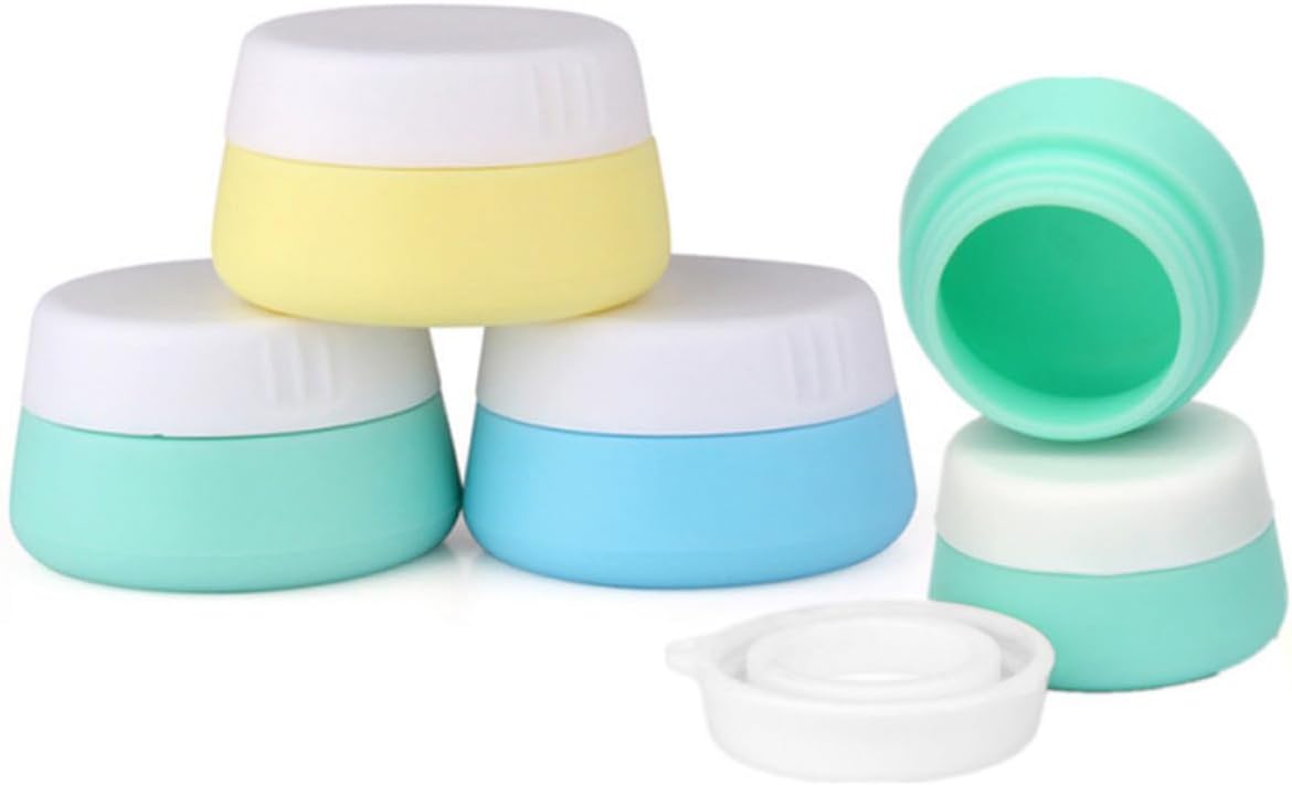 3pcs Silicone Cream Jars 10ml 20ml Portable Travel Dispenser Set