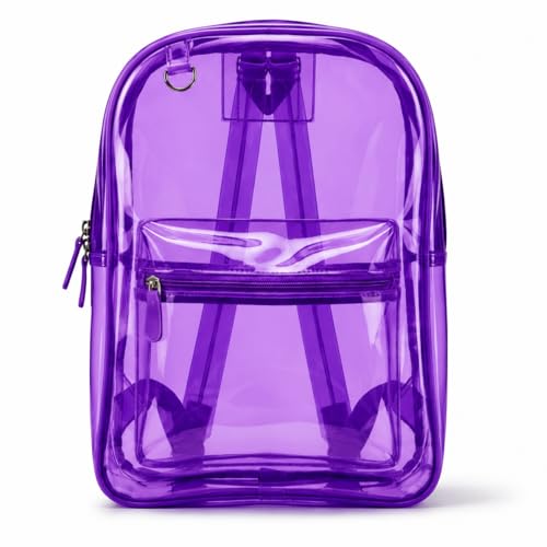Image of Transparent PVC Backpack for Girls & Kids | Clear Waterproof School Bag | Stylish Jelly Backpack with Front Pocket | Lightweight Travel & Casual Bag