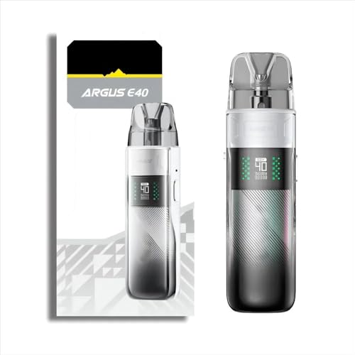 For VOOPOO Argus E40 Kit 40 W Vape (perle blanche) Batterie 1800mAh 4,5 ml Cartouche Argus E40 Pod 0,3 Ω/0,6 Ω MTL/DTL compatible avec Argus PnP X Pod & Résistance...