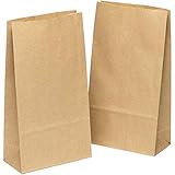 kgpack 200 STK Papiertüten Braun - 9 x 16 x 5 cm Geschenktüten Braun Tüten Basteln Kraftpapier DIY Bodenbeutel Geschenkverpackung Adventskalender tüte Halloween Weihnachten Geburtstag Weihnachtsstern
