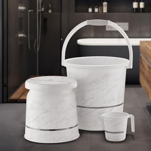 Nayasa Round Bathroom Set 6Pieces Bucket (25 Litres) with Mug (1.5