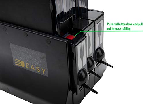 image for Mind Reader Refillable Utensil Dispenser, 3 Compartments, Black