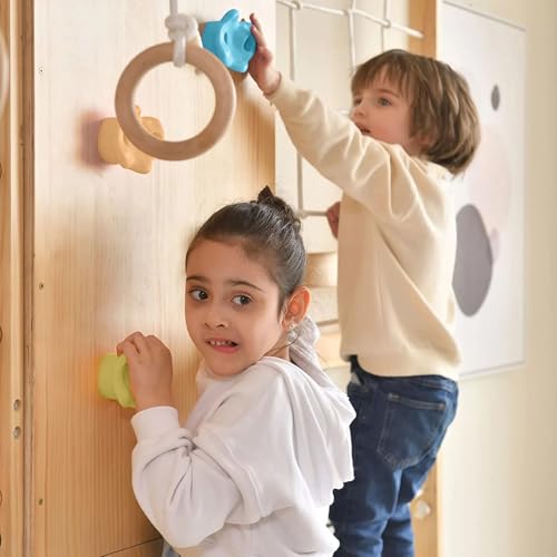 Image of Avenlur Walnut 9-in-1 Swedish Ladder Wall Gym Kids, Indoor Climbing Wall