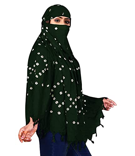 Image of Cotton Long Scarf Cum Mask Scarves Usable for Vehicle Driver | White Printed Design Fabric | Universal Size | Soft & Breathable Sun Protection | For Girl & Women