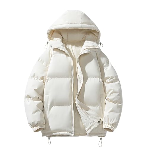 Chaqueta Plumas Hombre Capucha Plumifero Plumífero Abrigo Plumon Acolchado Plumiferos Chaqueta Acolchada Cazadora Plumas Puffer Quilted Jacket Abrigos Acolchados Plumíferos Hombre Invierno Beige L