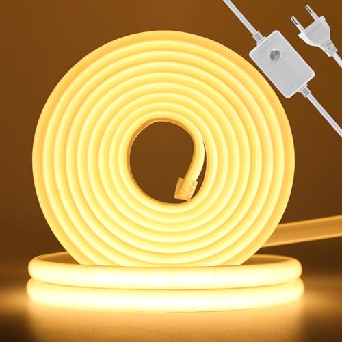 KISUFU 220 V striscia luminosa LED COB, dimmerabile 288 LEDs/m al neon impermeabile IP67 nastro LED 50 cm tagliabile flessibile luce striscia per fai da te festa, camera, giardino, soffitto