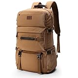 [shrradoo] 登山リュック 75L 大容量 リュックサック 帆布 バックパック 軽量 防水 ハイキング キャンプ アウトドアバッグ 防災 旅行 (帆布 カーキ)
