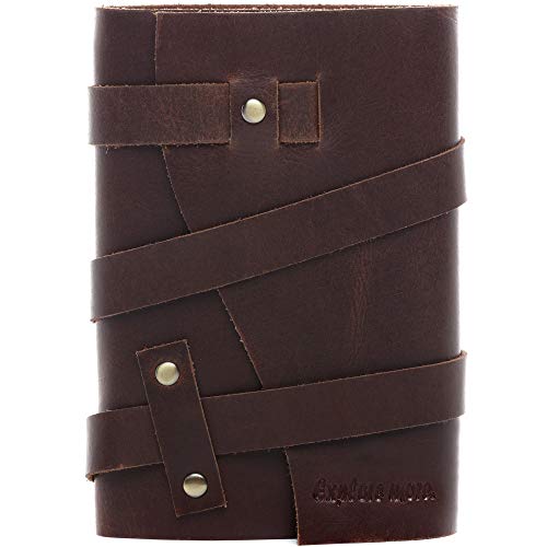 Calepin Cuir véritable SID & VAIN Explore More pour Hommes et Femmes - Livre en Cuir Marron