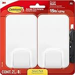 Command Heavy Duty Utility Wall Hooks, 2 Hooks with 8 Command Strips, 15lb X-Large Utility Hook_