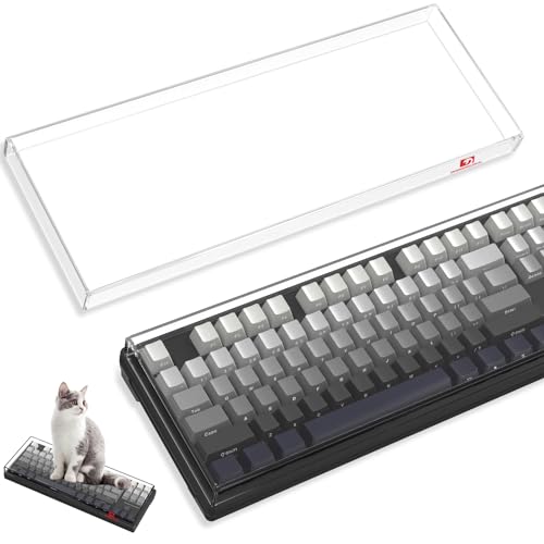 ZIYOU LANG KC03 Acrylic Clear Transparent Keyboard Cover(13.9*5*0.9’’) with Dustproof Waterproof Anti-hit Anti-cat Protective Case for 75% Small Layout 82Key 84Key 87Key Mechanical Gaming Keyboard
