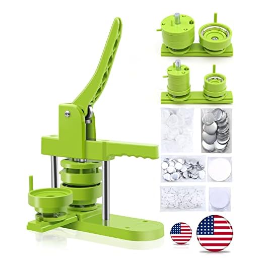 Happizza Button Maker Machine Multiple Sizes, Pin Maker Machine 1.25 inch+2.25 inch, Interchangeable Molds Badge Button Press Machine with 200 Sets 32mm+58mm Button Maker Supplies&Circle Cutter