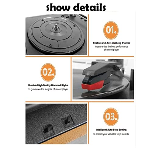 TAISK Tourne-Disque Bluetooth à 3 Vitesses entraîné par Courroie, Tourne-Disque Vinyle Vintage intégré stéréo Vie… - Les Beatles, Paul McCartney, John Lennon, RIngo Starr, George Harrison TAISK Tourne-Disque Bluetooth à 3 Vitesses entraîné par Courroie, Tourne-Disque Vinyle Vintage intégré stéréo Vie… – Image 8