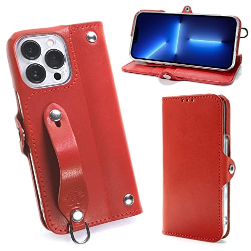 【売り切り】 EFGS iPhone13Proと互換性のある 手帳型 ケース 栃木レッド MSポケット 【左開き】 iPhone13Pro対応ケース TPU 栃木レザー 革 本革 日本製 リッキーズ