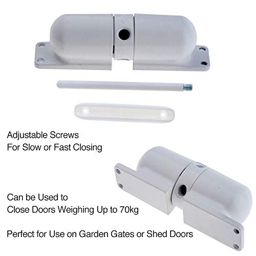 Honesecur Safety Spring Door Closers, Adjustable Closing Door Hinge, Automatic Stopper Fire Rated, To Convert Hinged Doors To Self Closing Doors - White #TOP1