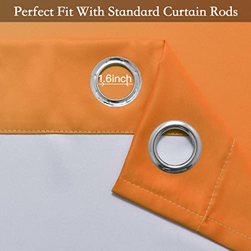 Image of SimpleHome Ombre Orange to Grey White Curtains for Living Room 42Wx63L | Room Darkening Curtains for Bedroom,Gradient Light Blocking Curtain,Thermal Insulated Grommet Window Drapes,2 Panels,63 Inch