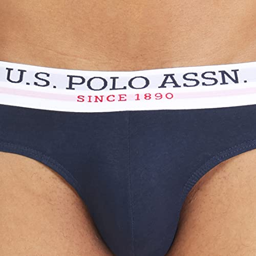 Image of U.S. Polo ASSN. Men's I006 Elasticized Waist Pure Cotton Underwear Briefs - Pack of 2