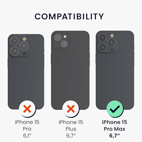 Image of kalibri Case Compatible with Apple iPhone 15 Pro Max - Case Smooth Genuine Leather Hard Case Anti Slip Cover - Brown
