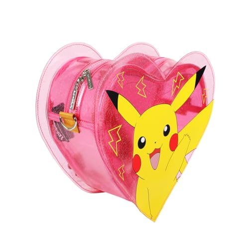 Bioworld Pokemon Pikachu 10.5 Heart-Shaped Clear Pink Backpack2