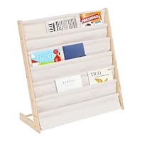 JiHiGe Childrens Bookcase, Small Bookcase Kids Wooden Multi-layer Movable Storage Rack Book Case for Picture Book, Kids Room, Bedroom, Magazines