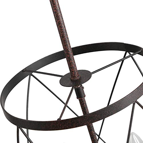 Log Barn 3-Light Industrial Chandeliers, Vintage Foyer Hanging Lighting Fixture For Dining Room, Living Room, Cylinder Metal Shade, Bronze Finish #TOP7