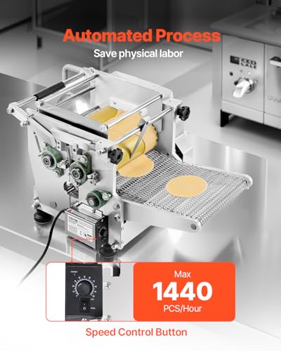 Image of VEVOR Electric Tortilla Maker, Automatic Corn Tortilla Making Machine with Non-Stick Coating and Two Molds(4 in + 6 in), Electric Chapatti Machine Suitable for Produce Sopes Pita Tortilla Pizza
