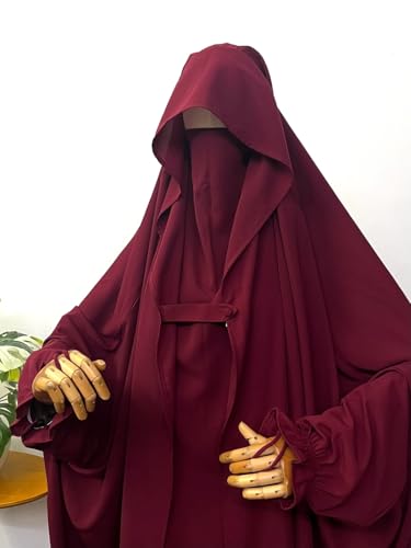 Image of NAZNEEN Saudi Jilbab Full Length and Noise Pc MATT NIDA Fabric with extra panel to cover face