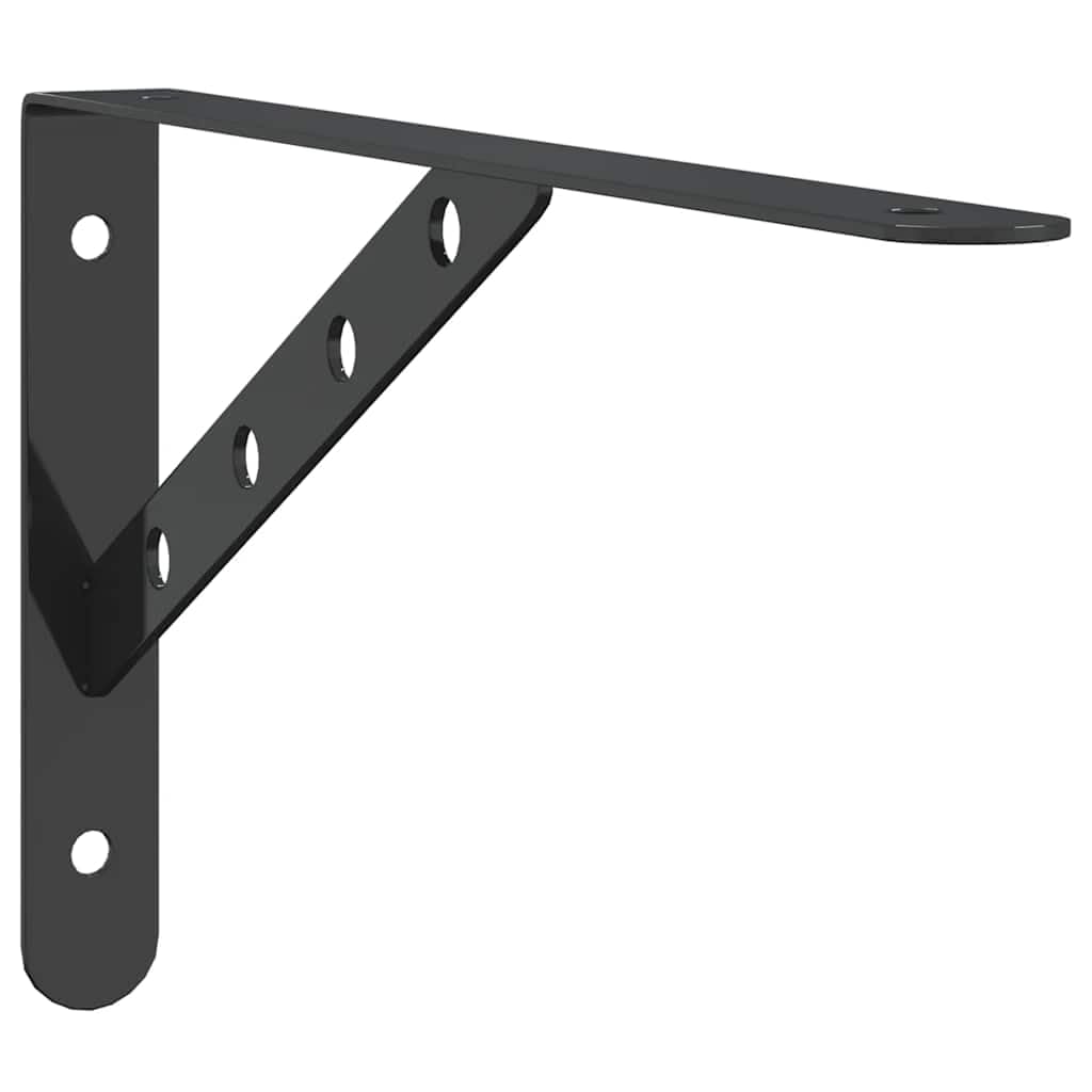 Soporte de estante 4 unidades, 30 x 2,5 x 15,5 cm, acero inoxidable negro, 3 mm de grosor, 50 kg capacidad de carga, para baño, cocina, dormitorio, montaje en pared