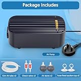 QZQ Aquarium Air Pump Silent Adjustable Fish Tank Air Pump Powerful Oxygen Pumps with 2 Outlet Included Accessories Suitable Fish Tank from 10L to 450 Liters（3W） - Image 7